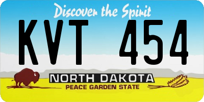 ND license plate KVT454