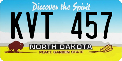 ND license plate KVT457