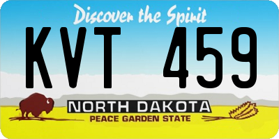 ND license plate KVT459