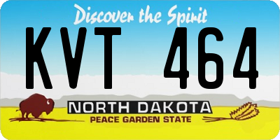 ND license plate KVT464