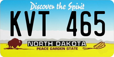 ND license plate KVT465