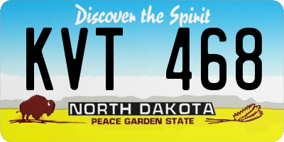 ND license plate KVT468