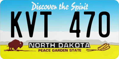 ND license plate KVT470