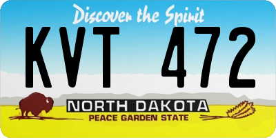 ND license plate KVT472