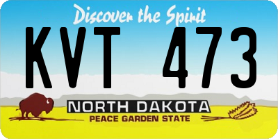 ND license plate KVT473