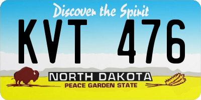 ND license plate KVT476