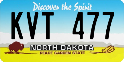 ND license plate KVT477