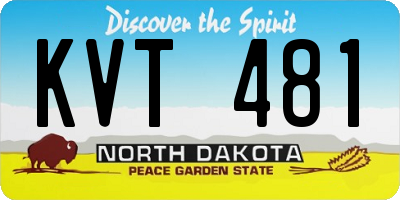 ND license plate KVT481