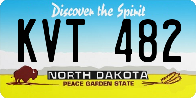 ND license plate KVT482