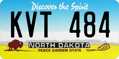 ND license plate KVT484