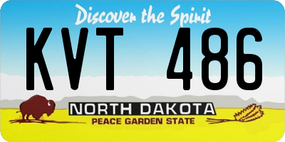 ND license plate KVT486