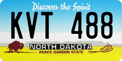 ND license plate KVT488
