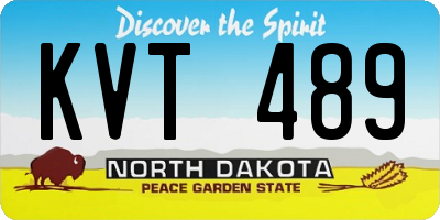ND license plate KVT489