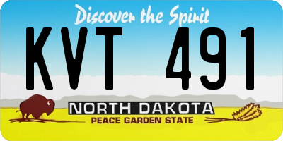ND license plate KVT491