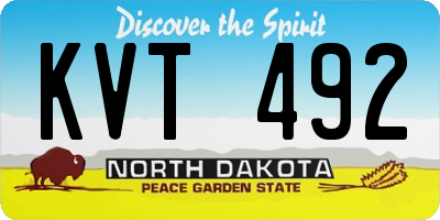 ND license plate KVT492