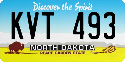 ND license plate KVT493