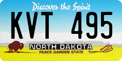 ND license plate KVT495