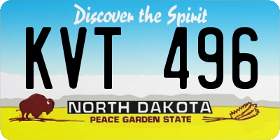 ND license plate KVT496
