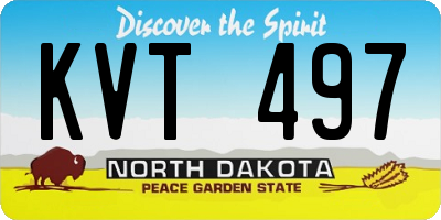 ND license plate KVT497