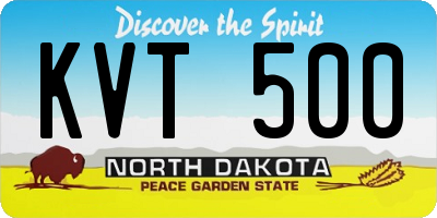 ND license plate KVT500