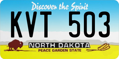 ND license plate KVT503