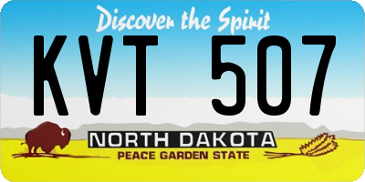 ND license plate KVT507