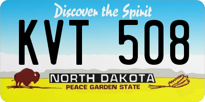 ND license plate KVT508