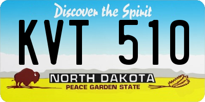 ND license plate KVT510