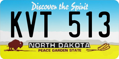 ND license plate KVT513