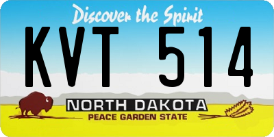 ND license plate KVT514