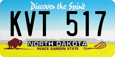 ND license plate KVT517