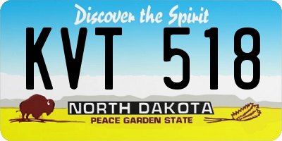 ND license plate KVT518