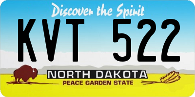 ND license plate KVT522