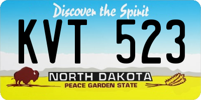 ND license plate KVT523