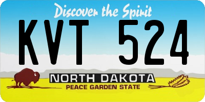ND license plate KVT524