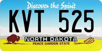 ND license plate KVT525