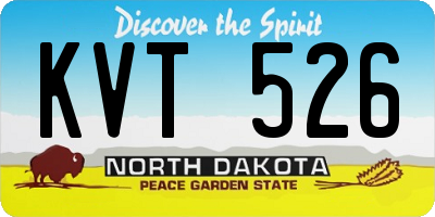 ND license plate KVT526