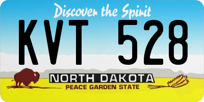 ND license plate KVT528