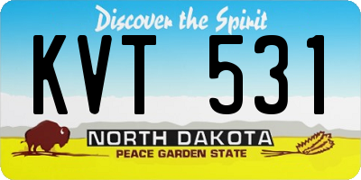 ND license plate KVT531