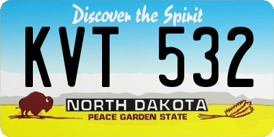 ND license plate KVT532