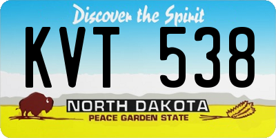 ND license plate KVT538