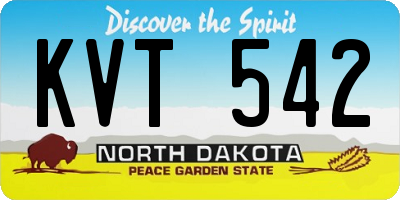 ND license plate KVT542
