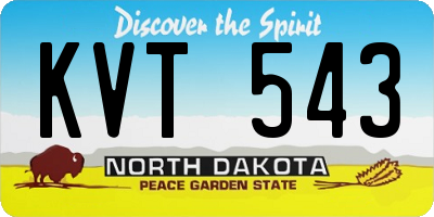 ND license plate KVT543