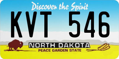 ND license plate KVT546