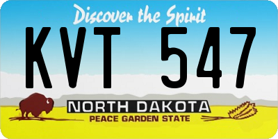 ND license plate KVT547
