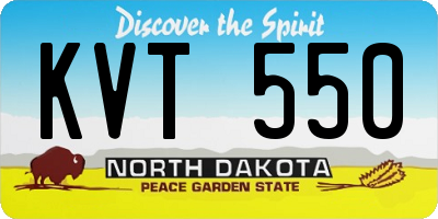 ND license plate KVT550