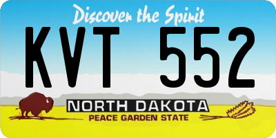 ND license plate KVT552