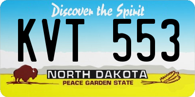ND license plate KVT553