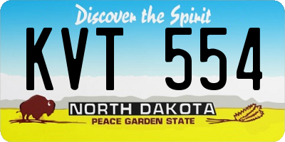 ND license plate KVT554