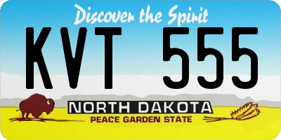 ND license plate KVT555